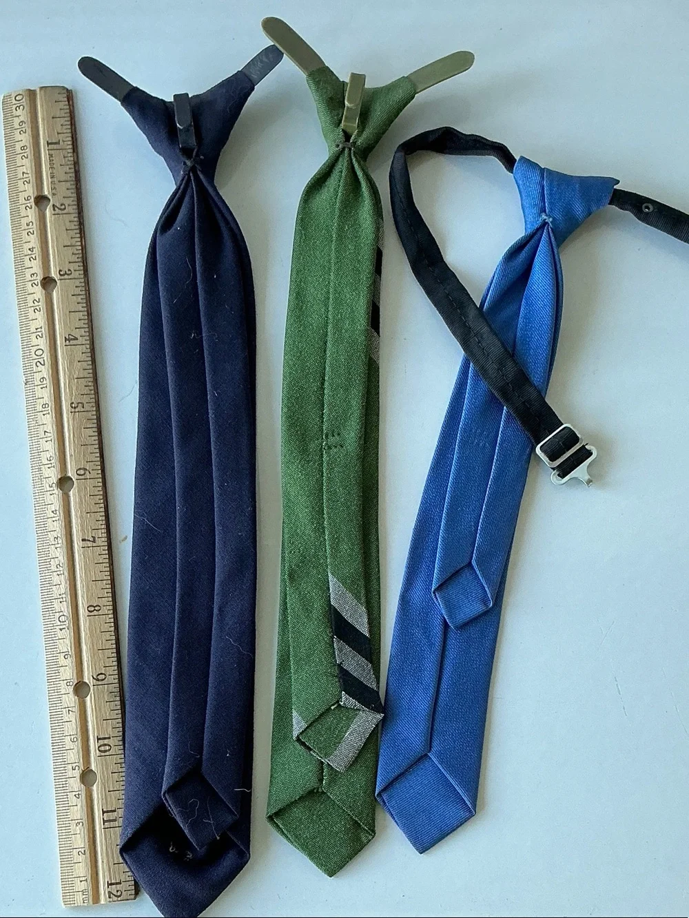 Vintage Kids Clip-On Ties in Blue, Green & Navy 1950’s-60’s